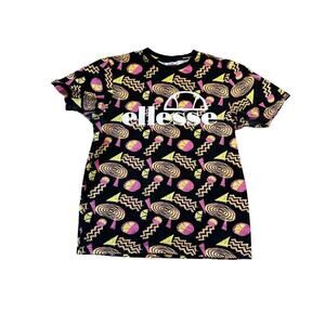 ELLESSE Men's T-Shirt size size Large, Vintage; Heritage Colorful Graphics